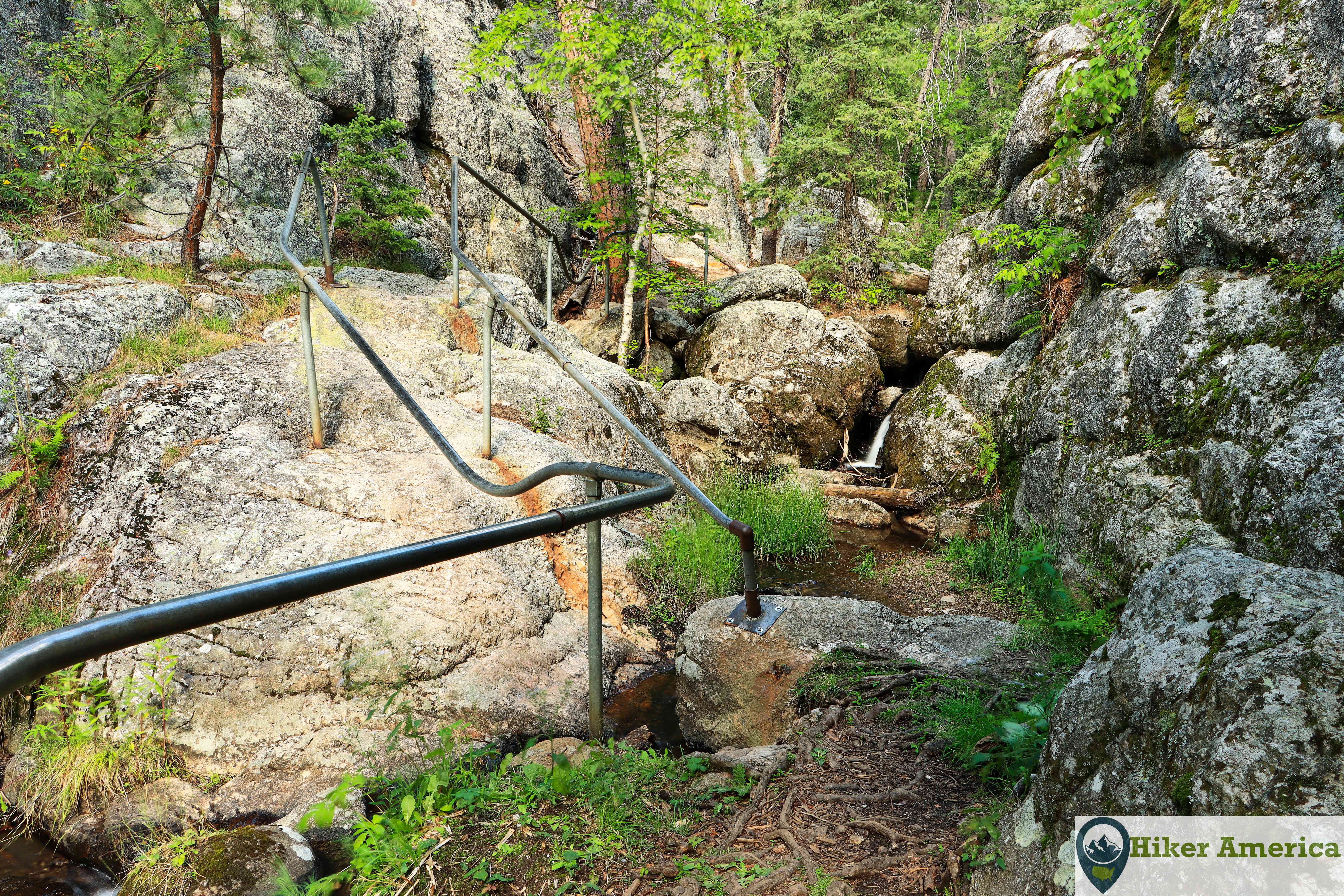 Another steep area with railings on the Sunday Gulch Trail.
